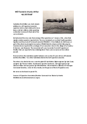 A preview of a PDF biography for Miller, Frederick Charles
